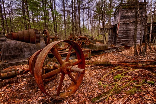 Granite Lathe. Abandoned Redstone Quarry, Conway, NH