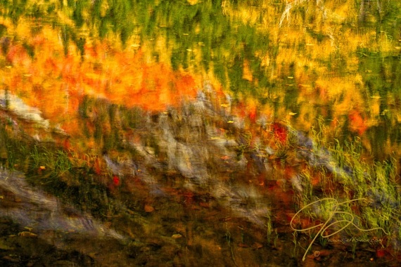 Abstract Autumn Reflections. Crawford Notch, NH